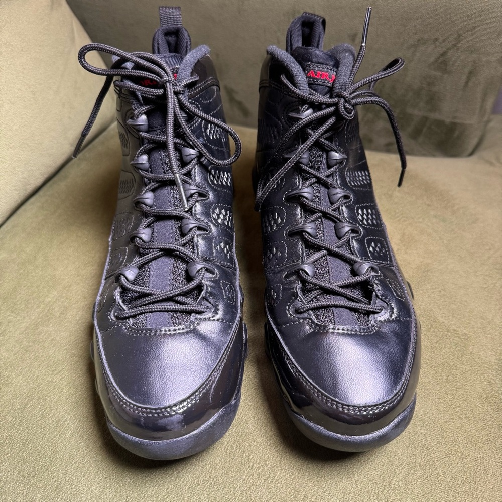 Jordan Black Athletic Shoes High-Top Design Durable Sole 7y